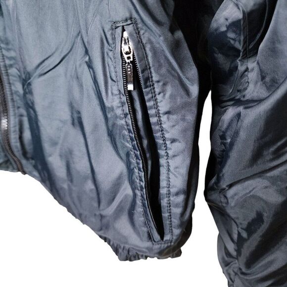 Vintage 90s Intel Inside Fleece Lined Windbreaker Jacket Hood Mens Size M Black - Picture 3 of 9